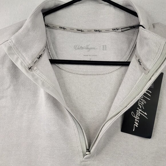 Walter Hagen Mens Small Light Grey Heather 1/4 Zip Pullover Lightweight Golf - Picture 2 of 9